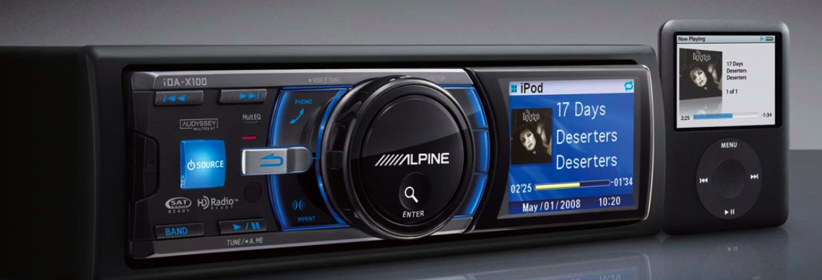 with the iPhone 3GS iOS4 when using the Alpine 100X car cd player